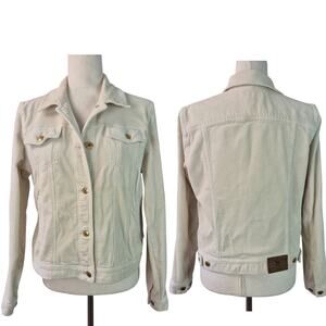 Ralph Lauren Jeans Co Cream Corduroy Jacket Coat Women's Medium